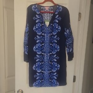 Lilly Pulitzer Navy and White Floral Dress